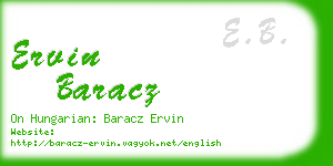 ervin baracz business card